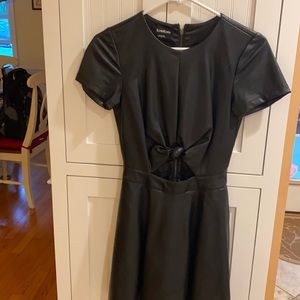 Black bebe mini leather dress great condition!!